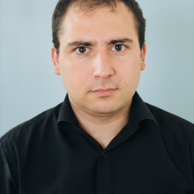 light blue professional male portrait